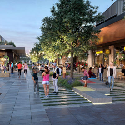 An artist impression showing Appins future retail centre